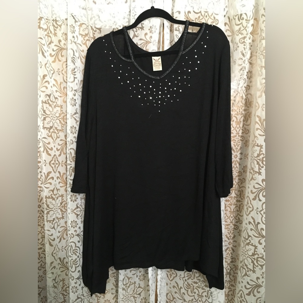 Black tunic with rhinestones